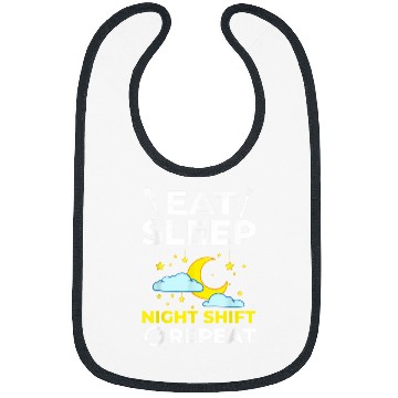 Discover Shift Work Night Job Worker Midnight Funny Coffee 2 Bibs