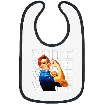 Discover Vote Womens Equal Rights Rosie the Riveter Worker Solidarity Bibs
