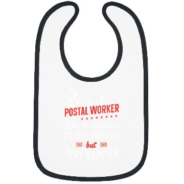 Discover Retired Postal Worker Happy Regular Retirement Bibs