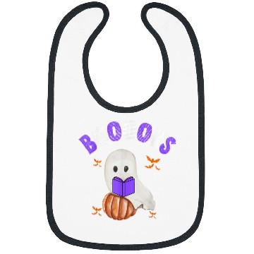 Discover Cute ghosts Book Reading Teacher School Funny Halloween Bibs