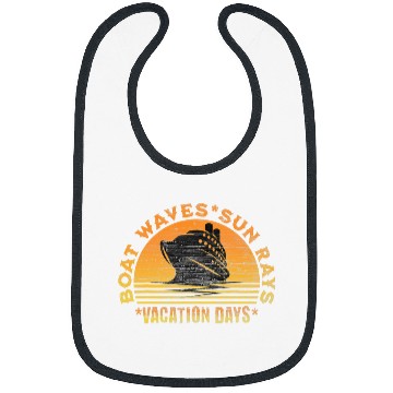 Discover Boat Waves Sun Rays Vacation Days vintages Bibs