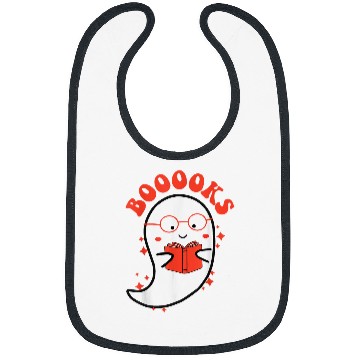 Discover Cute ghosts Book Reading School Funny Halloween Bibs