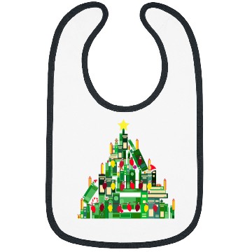 Discover Book Lover Christmas Tree Reading Nerd 1 Bibs