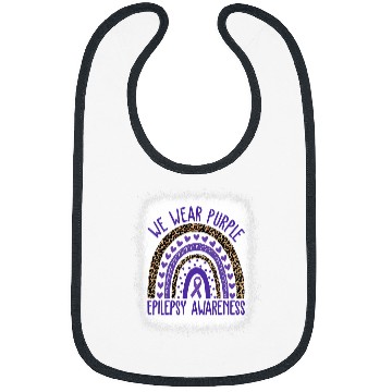 Discover We Wear Purple Leopard Rainbow For Epilepsy Awareness Bibs