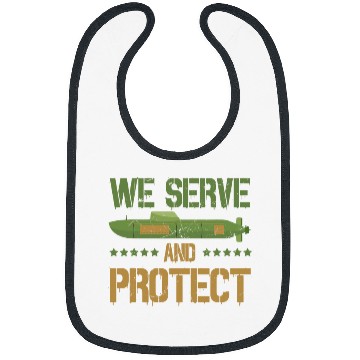 Discover Cool We Serve And Protect Submarine UBoat Submariners Bibs