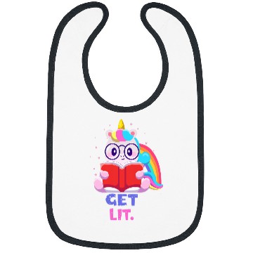 Discover Book Readers Get Lit Reading Books Funny Unicorns Bibs