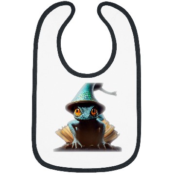 Discover Anthromorphic Tiny Wizard Lizard Wizard Hat Magic Book Bibs