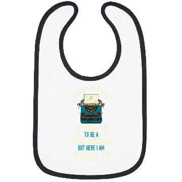 Discover Writer I Never Dreamed Typewriter Reading Book Lover Novel Bibs