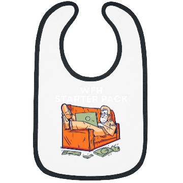 Discover WFH Starter Pack Funny Employee Humor Staff Work From homes Bibs