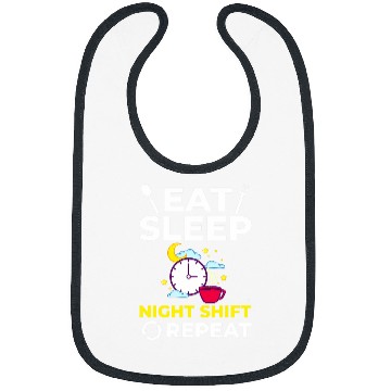 Discover Shift Work Night Job Worker Midnight Funny Coffee 5 Bibs