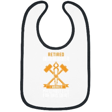 Discover Retired Ironworker For Men Iron Worker Funny Bibs