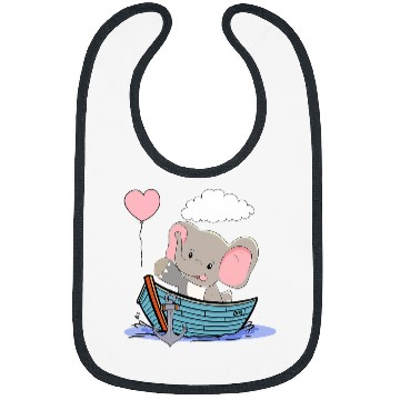 Discover Elephant maritime child boat fantasy sailor captain baby Bibs