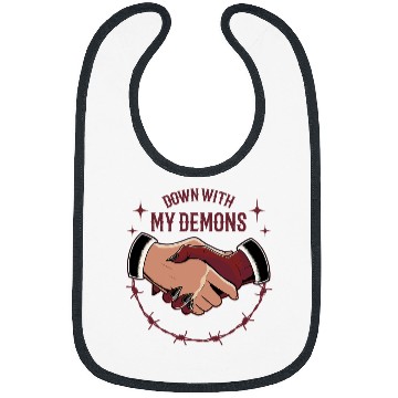 Discover Down with My Demons Devil Satan Occult Satanic Pagan Goth Bibs