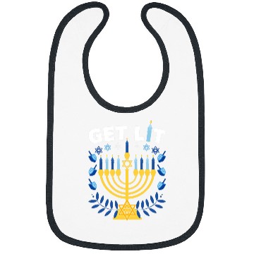 Discover Funny Ugly Hanukkah Sweater Lets Get Lit Menorah 298 Bibs