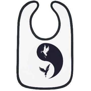 Discover Tai Chi White Crane Yin Yang Qi Gong Chinese White Bird Bibs