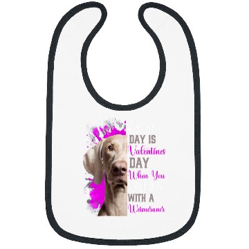 Discover Funny Valentines Day Weimeraner Mom Mother Dog Pink Cute Bibs