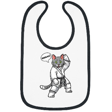 Discover Karate Cat Black Belt Martial Art Training Taekwondo Bibs