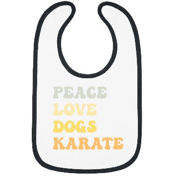 Discover Peace Love Dogs Karate Funny Retro Bibs