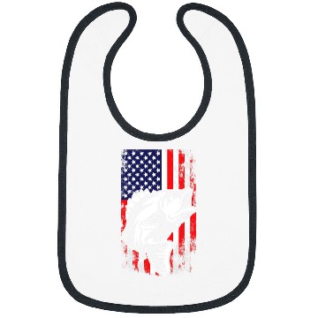 Discover Fishing American Flag Bass Fish Fisherman Design Fisher Bibs
