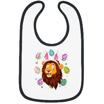 Discover Lion Gift Funny Easter Egg Lover Bunny Ear Lion Face Easter Sunday Bibs