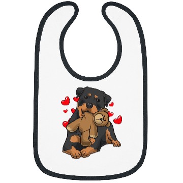 Discover Dog Rottweiler With Stuffed Animal And Many Hearts Bibs