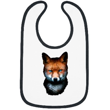 Discover Fox Lover Head Blue Eyes Creative Art Animal Fox Bibs