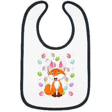 Discover Fox Lover Bunny Easter Egg Lover Funny Fox Easter Sunday Bibs