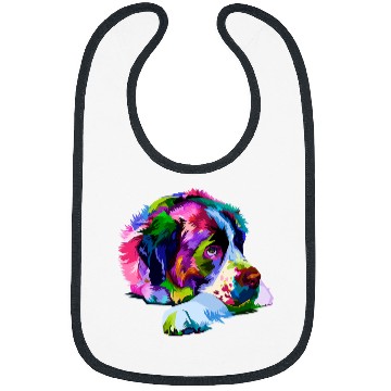 Discover Dog Saint Bernard Colorful Saint Bernard Dog Art Graphic Bibs