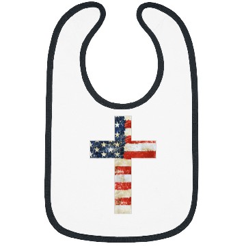 Discover Conservative Cross with American Flag Bibs