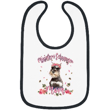 Discover Dog Schnauzer Womens Cute Schnauzer Mom Flower Dog Bibs