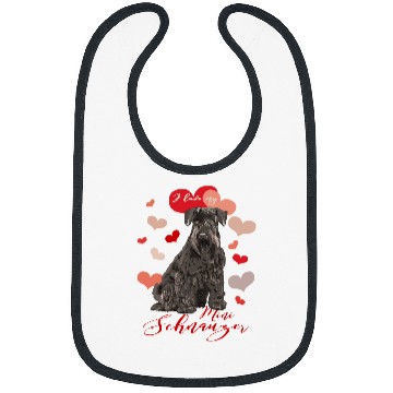 Discover Dog Schnauzer I Love My Miniature Schnauzer brown Especially for Mini Schnauzer Lovers puppy animal Bibs