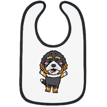 Discover Bernedoodle Dog Emoticon 3 Bibs