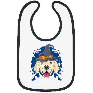 Discover Goldie Witch Funny Halloween 175 Golden Retriever Dog Bibs