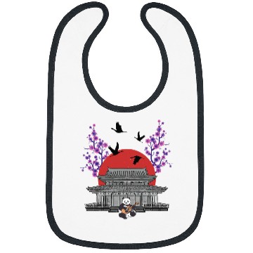 Discover Funny Bear Sakura Tree Panda Bear Japanese Temple Cherry Flower Tree Cute Bears Bibs