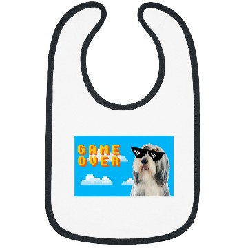 Discover 8Bit Game Over Bearded Collie Bibs