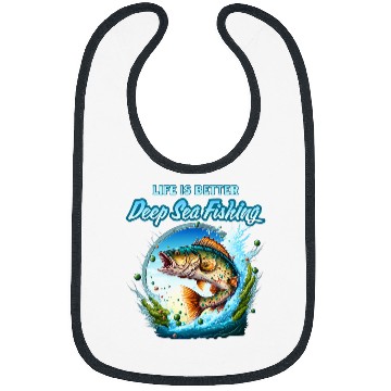 Discover Fishing Deep Sea Fishing Sea Ocean Fish Trout Calico Bass Fisher Bibs