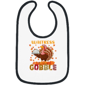 Discover Waitress Gobble Squad Funny Thanksgiving Turkey Leopard Bibs