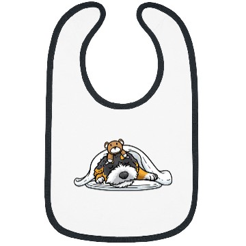 Discover Bernedoodle Dog With Stuffed Animal Sleeping Napping Bibs