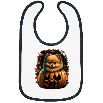 Discover Dog Pomeranian Womens Pumpkin Pomeranian costume on Pomeranian Halloween VNeck Bibs