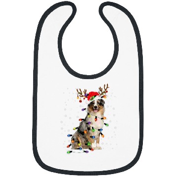Discover Australian Shepherd Christmas Reindeer Santa Hat Pajama Bibs
