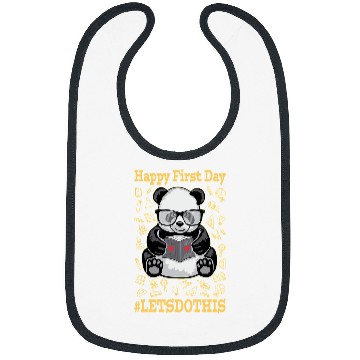 Discover Funny Bear Happy First Day Lets Do This Back To School Panda Bear 57 Cute Bears Bibs