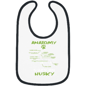 Discover Dog Husky Funny Anatomy Siberian Husky Cool Dog Lover Sarcastic Husky Bibs