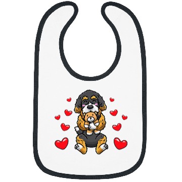Discover Bernedoodle Dog With Stuffed Animal 3 Bibs