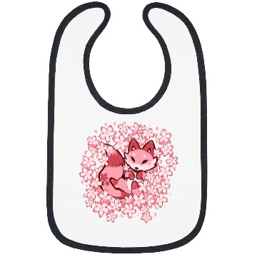 Discover Fox Lover Cherry Blossom Fox Cute Pink Fox Bibs