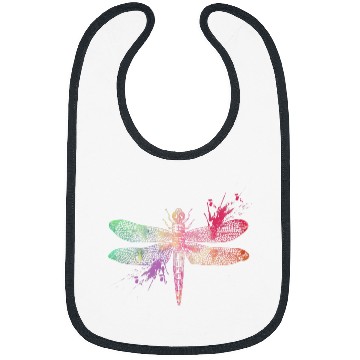 Discover Dragonfly Watercolor Splash Art Animal Lover Bibs