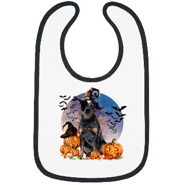 Discover Dog Halloween Heeler Jack O Lantern Pumpkin Moon 54 Bibs