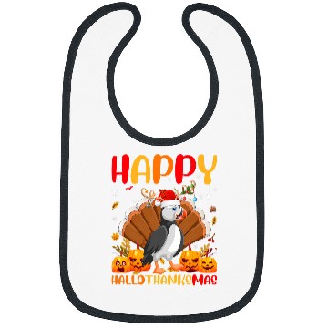 Discover Funny Puffin Bird Lover Happy Puffin HelloThanksMas Bibs