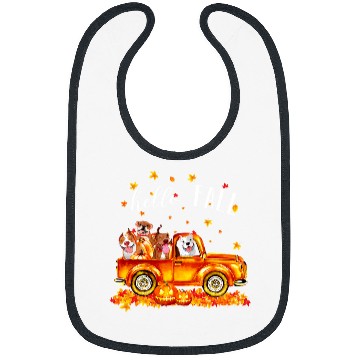 Discover Bully Hello Fall Pitbulls in Car Pumpkin Happy Halloween 388 Pitbull Dog Bibs