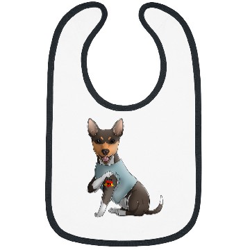 Discover Dog Rat Terrier I Love Mom Tattoo Dog Funny Mothers Day Bibs