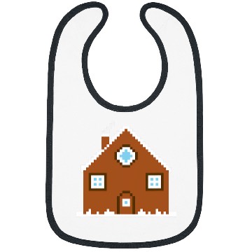 Discover 8 Bit Christmas Gingerbread House Retro Pixel Art Bibs